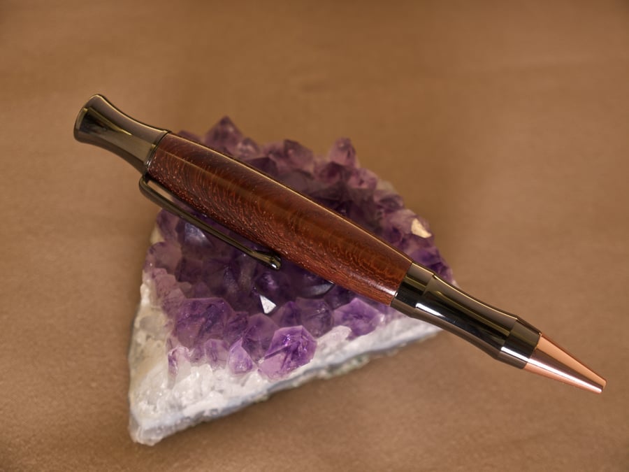 Hand crafted dark wood ballpoint twist pen R4,7