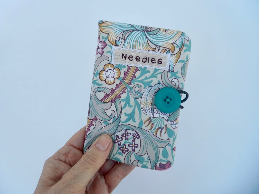Sewing needle case in Golden Lily fabric