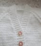 14" White Baby Cardigan  - Image 4