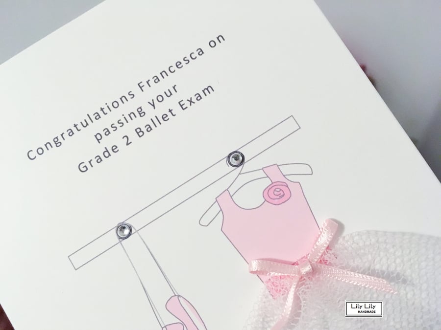 Personalised Congratulations Card for passing Ballet Exam