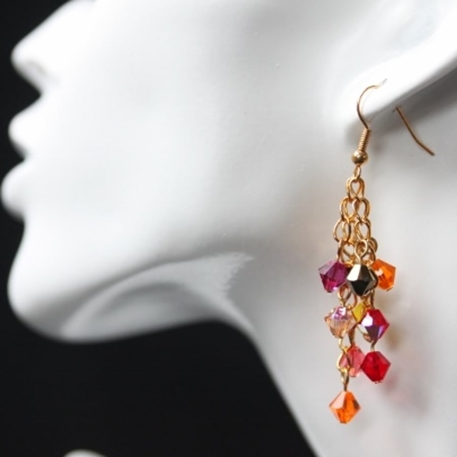 Cascade Earrings in Warm Colours Folksy