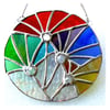 Fireworks Stained Glass Suncatcher Rainbow Handmade 005