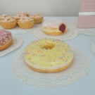 Fake Lemon Iced Ring Doughnut with Sprinkles Home Decor, Party Prop, Bakery Shop