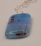  Lighthouse Fused Glass Pendant with Sterling Silver Findings - Image 5