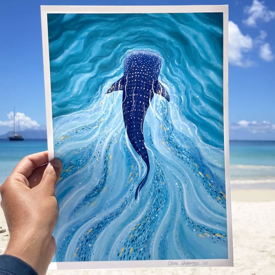 Whale Shark Illustrated Art Print