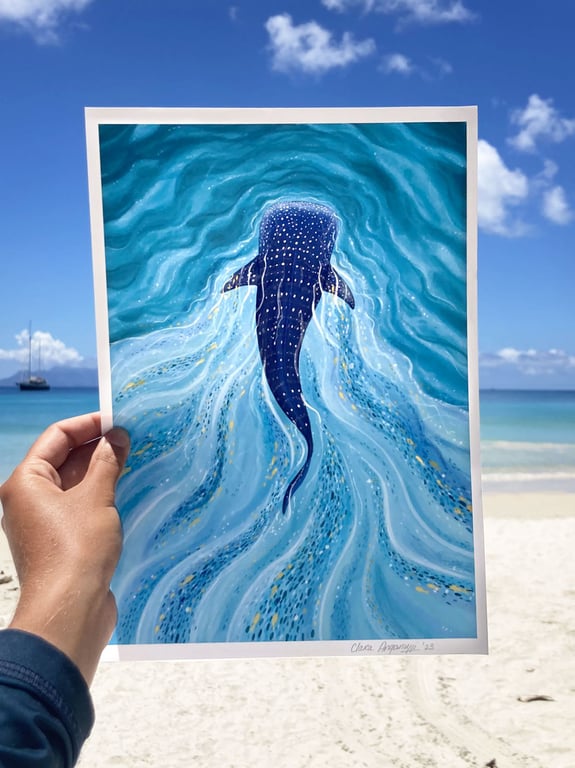 Whale Shark Illustrated Art Print