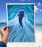 Whale Shark Illustrated Art Print - Image 1