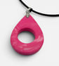 Bright Pink and White Marbled Glasses Holder Necklace