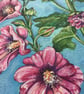 'Hollyhocks', Original Acrylic Painting, Garden Painting, Floral Painting, Gift. - Image 3