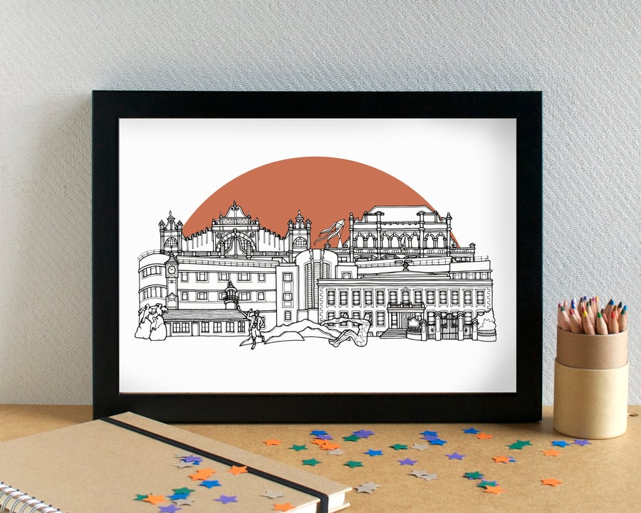 Morecambe Skyline Art Print