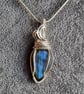 Wire wrapped flashy blue labradorite pendant  - Image 3