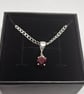 Natural Red Garnet Necklace – Sterling Silver Gemstone Pendant