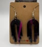 Purple flash polymer clay earrings  - Image 1