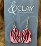 Pink and Burgundy Arch Shaped Earrings