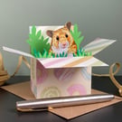 Hamster Card; Personalised, birthday or blank. Hamster "pop up" gift card 