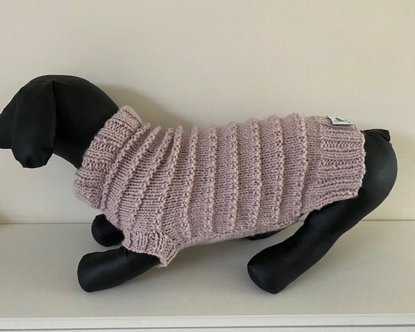 Dog Jumper - Ideal for a Miniature Dachshund or Small Dog, Roll Neck