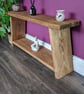 Handmade Rustic Wooden TV Console Unit: Farmhouse Bedside Shelf Table Book Shelf - Image 3