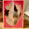 Abstract metallic acrylic paint poured blank card