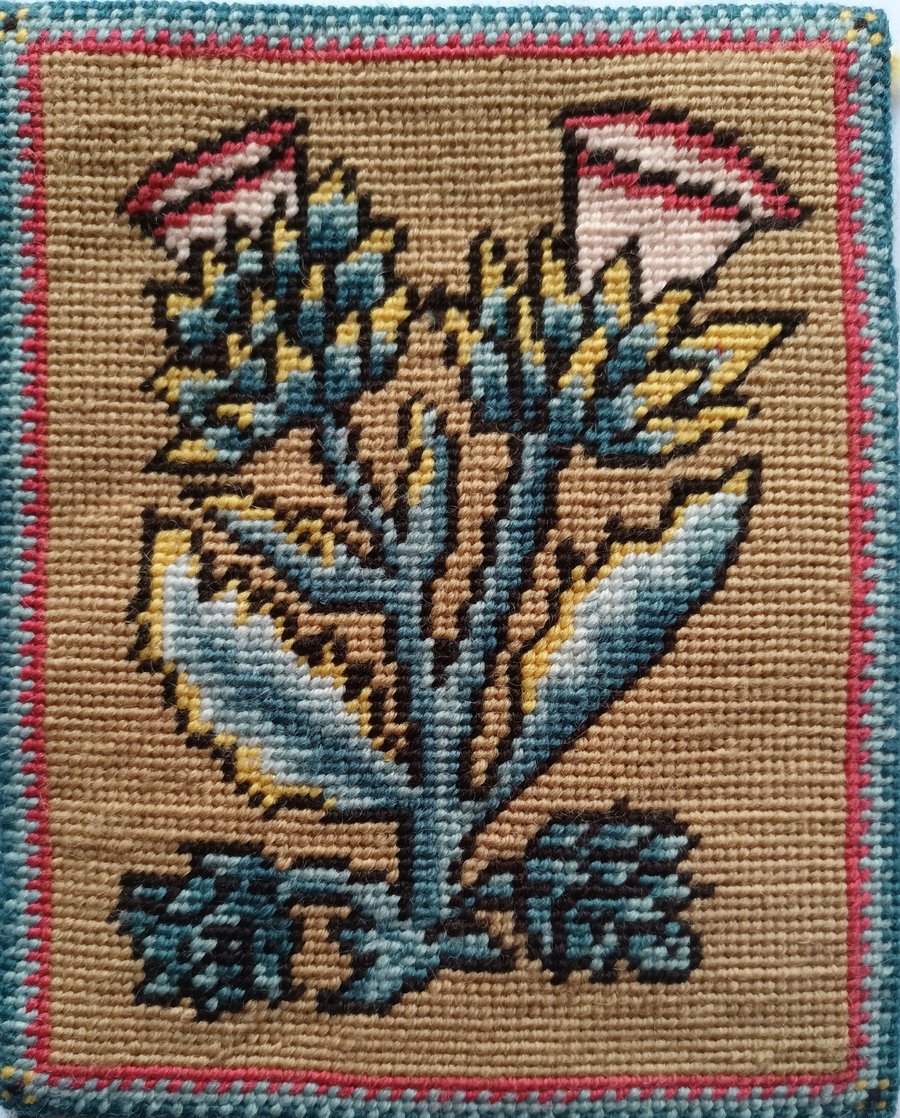 Thistle Petit Point Kit, Historical Needlepoint, Tapestry, Embroidery, 