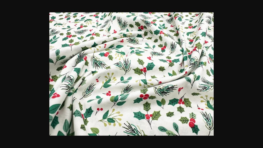 Christmas Mistletoe Berry Tablecloth  275 x 135cm    Rectangle