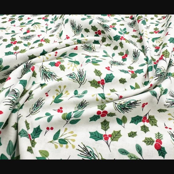Christmas Mistletoe Berry Tablecloth  275 x 135cm    Rectangle