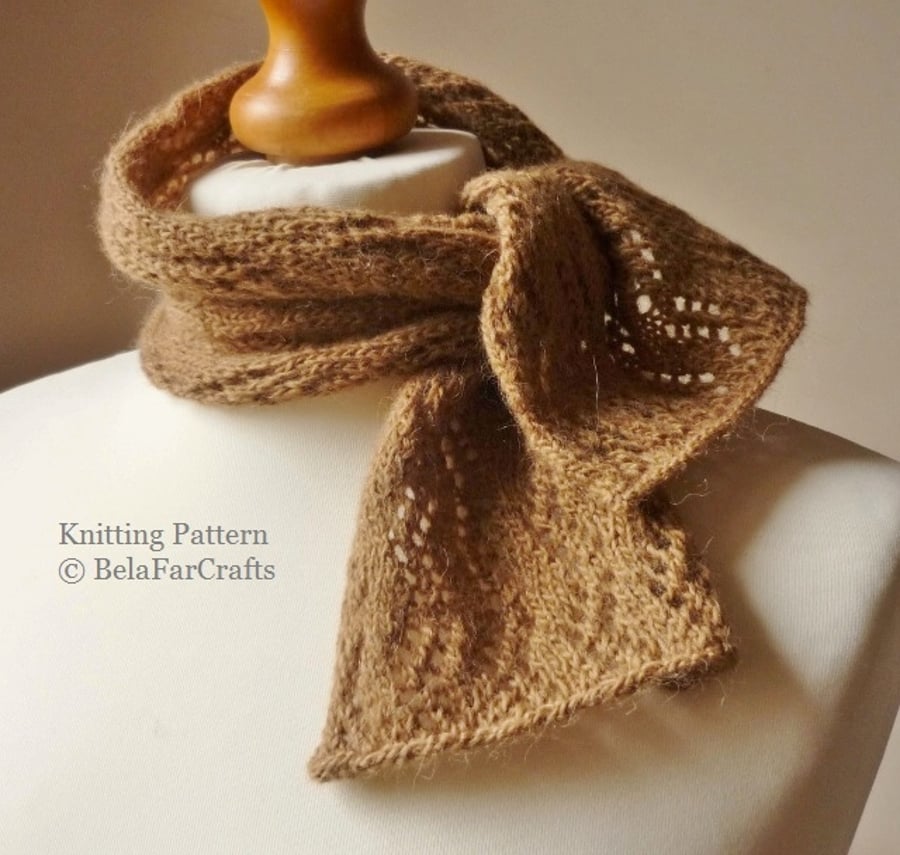 KNITTING PATTERN - Zig Zag Neck Scarf - Gift for crafters