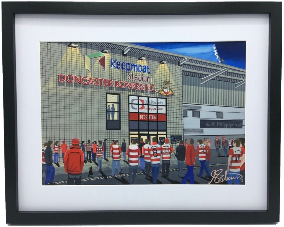 Doncaster, Framed & Unframed Art Print, Rovers Football Club FC, Stadium Gift