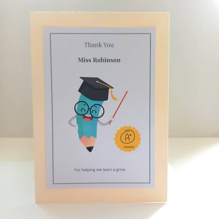 Thank You Teacher Card - Personalised End Of Term Gift For Teachers