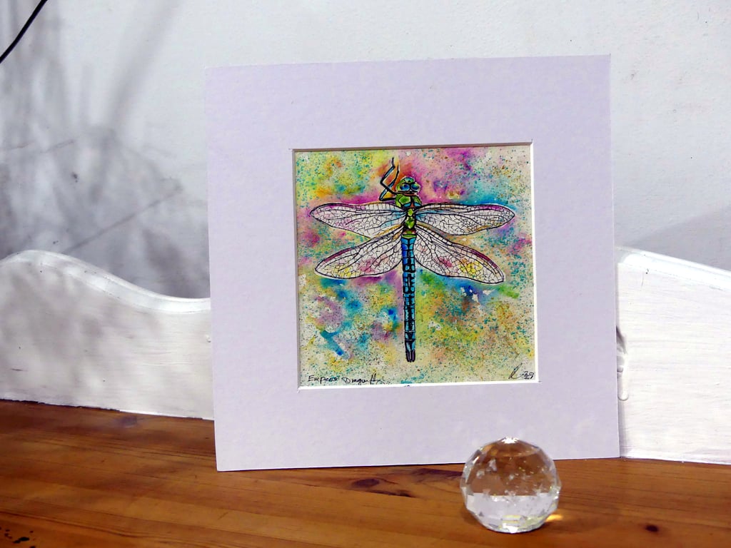 Dragonfly  Watercolour Original Painting Wildlife Art