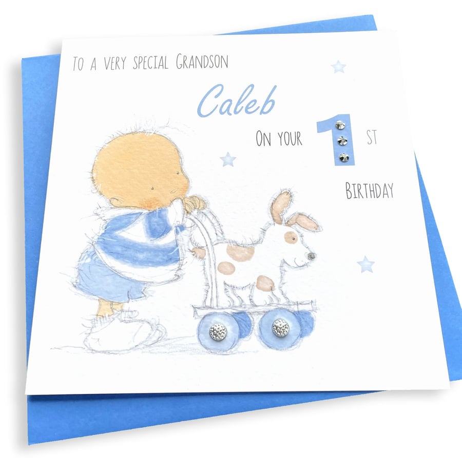 Personalised Handmade 1st Birthday Card