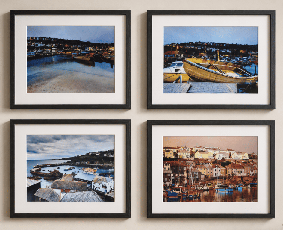 Mevagissey Harbour Wall Art Print Set of 4 – Cornwall Coastal Photography
