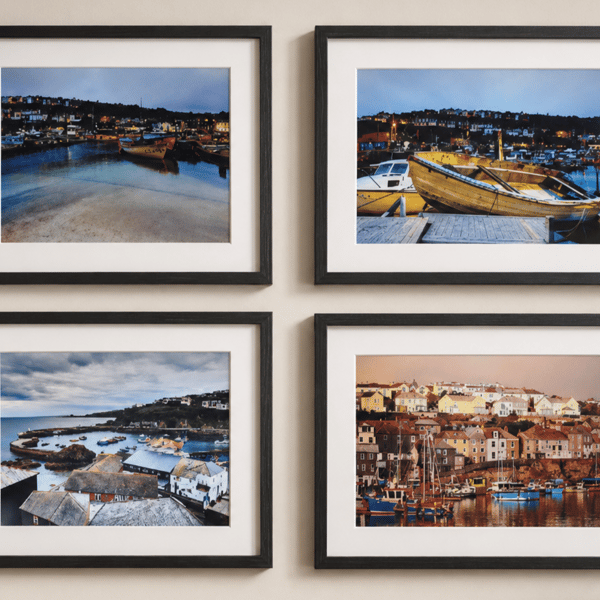 Mevagissey Harbour Wall Art Print Set of 4 – Cornwall Coastal Photography