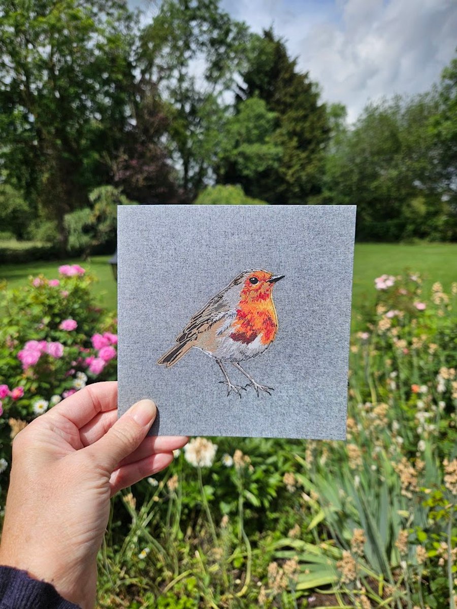 Robin card, bird cards, thinking of you card, garden bird