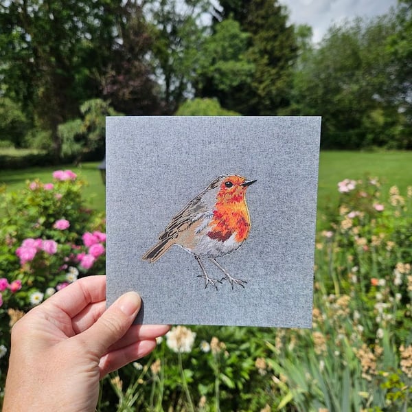Robin card, bird cards, thinking of you card, garden bird
