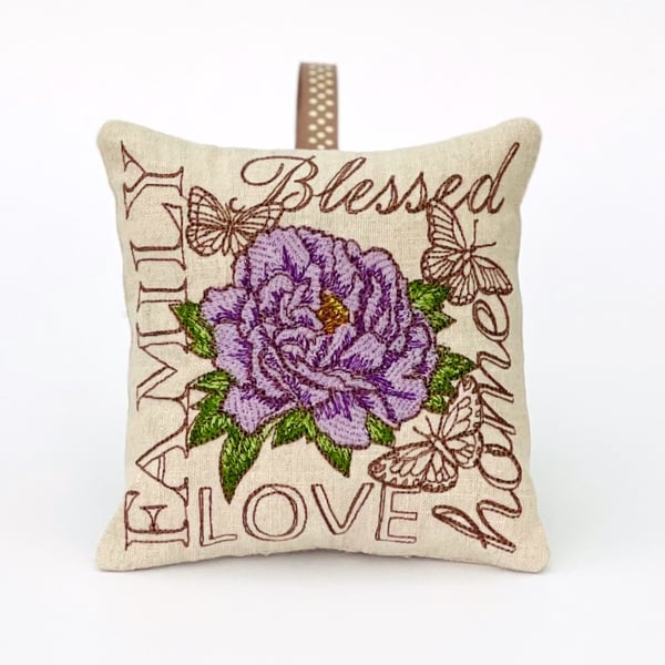 Peony Inspirational Quotes Nature Medley Linen Lavender Bag 