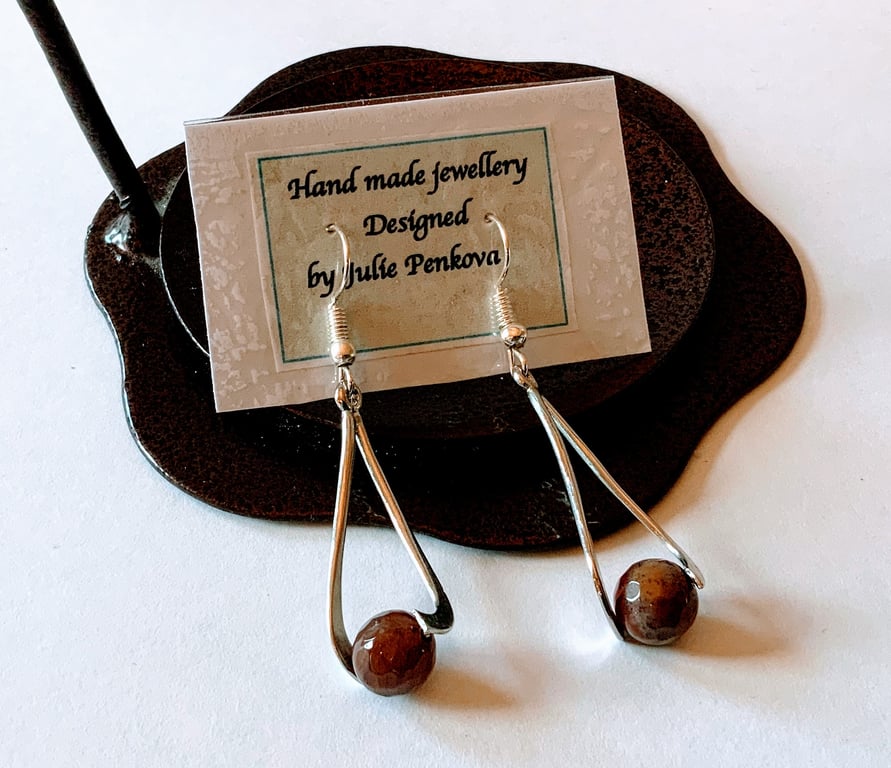 Agate Dangle Gemstone Earrings