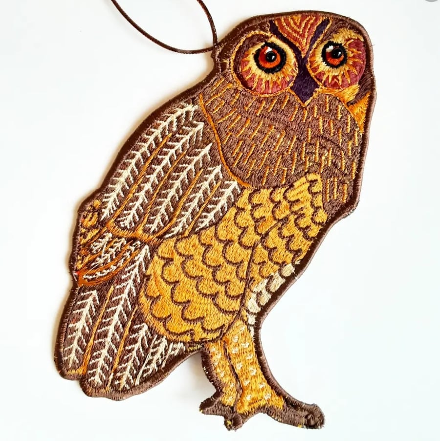 Owl Embroidered Hanging Decoration 