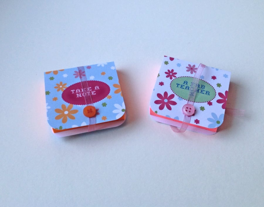 Mini Notebooks Set of Two Handmade Notebooks,Can be Customised or Personalised