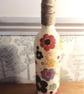 Hand Painted and Decoupaged Light up Bottle