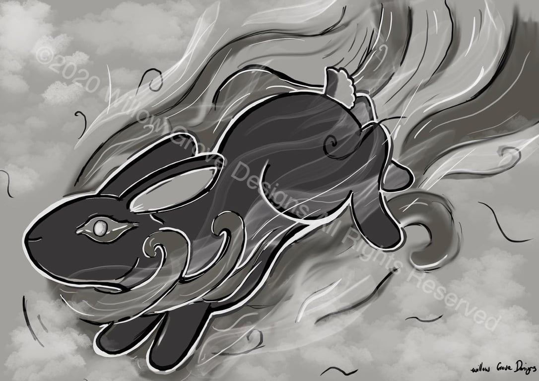 Black Rabbit - Art Print