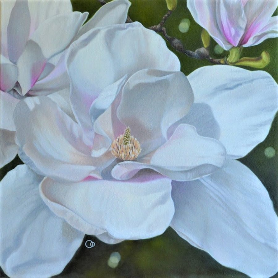 Magnolia Floral Oil Painting