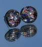 Multicoloured Dichroic Glass Earrings with Sterling Silver Studs - 2513 - Image 2