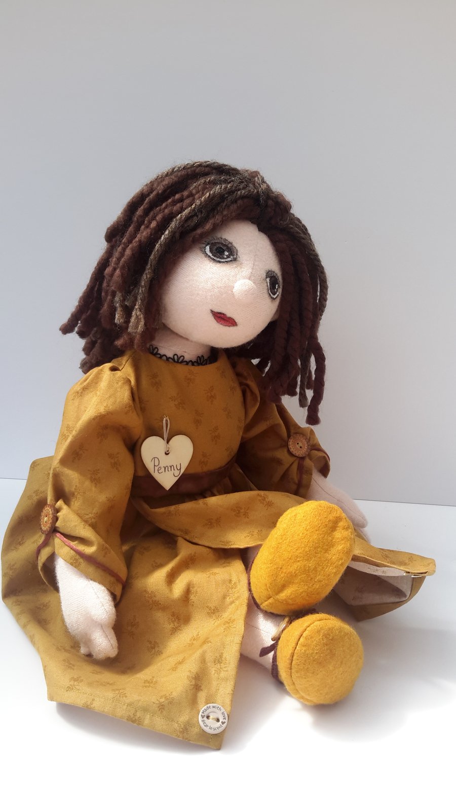 Penny, 21" Cloth Doll, Dressed Rag Doll, Adult Collectable Art Doll 