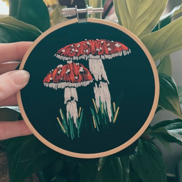 Mushroom Embroidery Fly Agaric