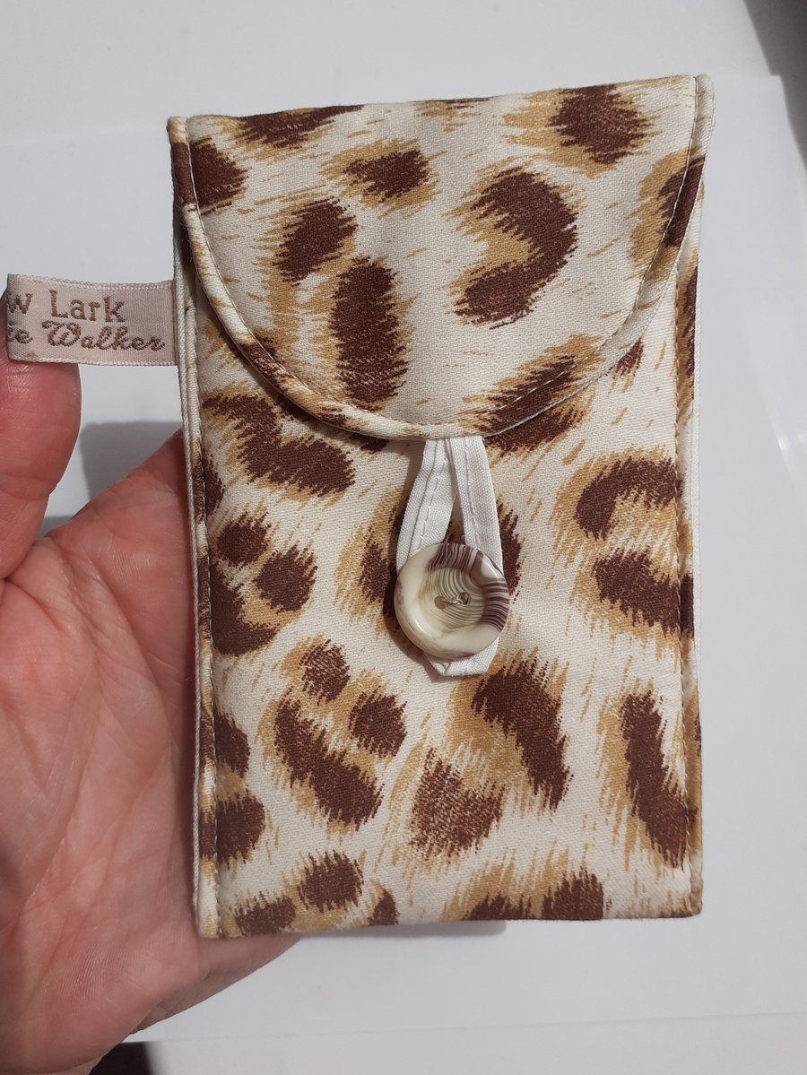 Animal print pattern pouch for phone, store cards, face mask or tissues