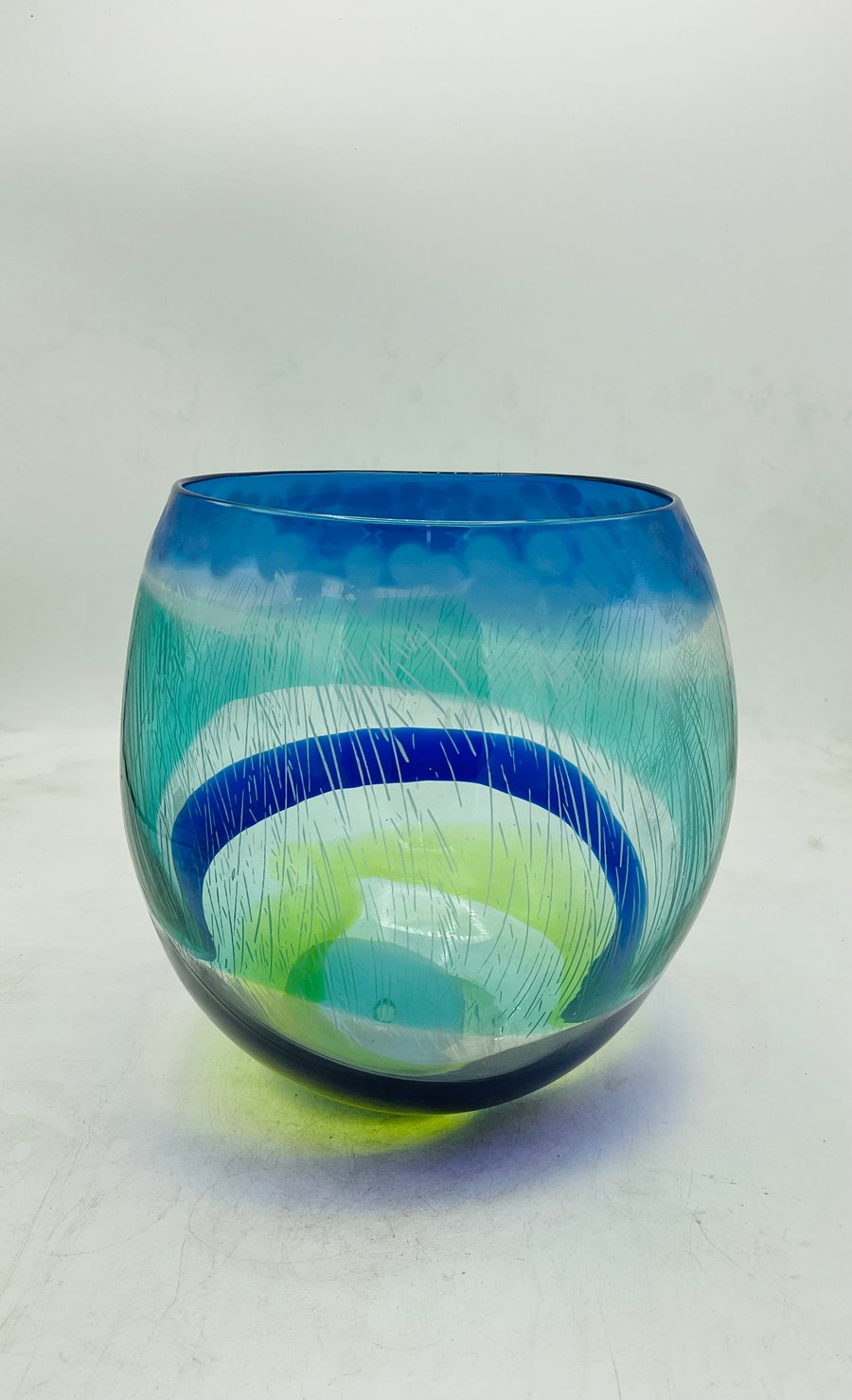 Strappy Bowl in Blues and Greens