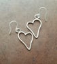 Sterling Silver Open Heart Drop Earrings  - Image 4