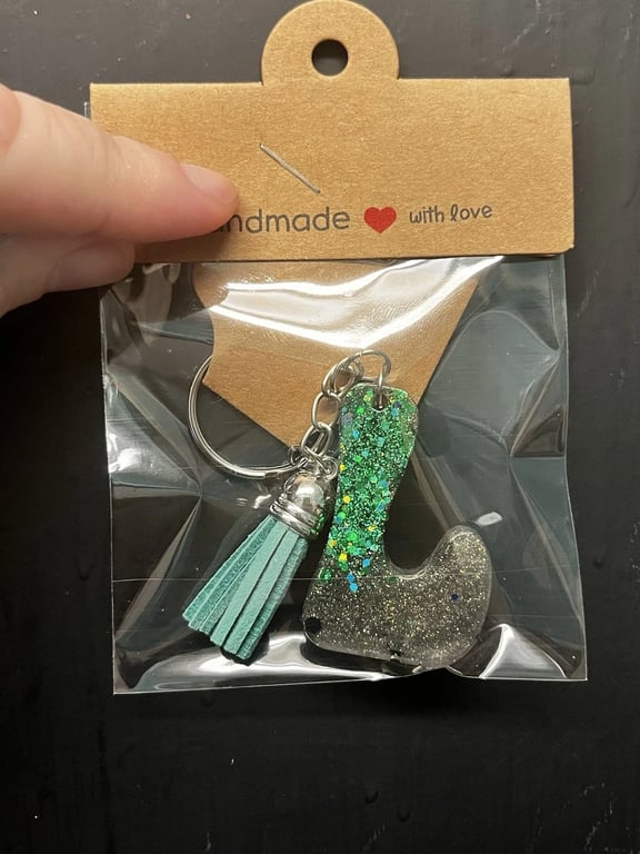 Resin Initial Keyring - L