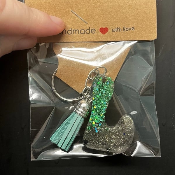 Resin Initial Keyring - L