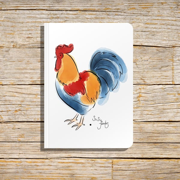 Cockerel Notebook, Plain Notebook, Rooster Notebook, Cockerel Jotter, Farm